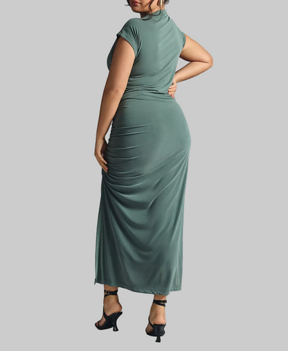 ANTHROPOLOGIE Green Smocked Maxi Dress - Size 1X