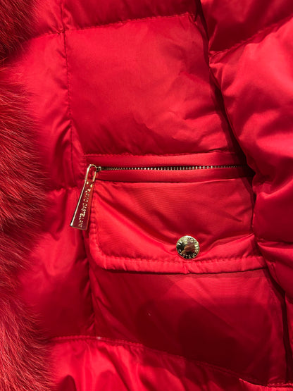 FLAVIO CASTELLANI Red Fur Trim Jacket - Size M