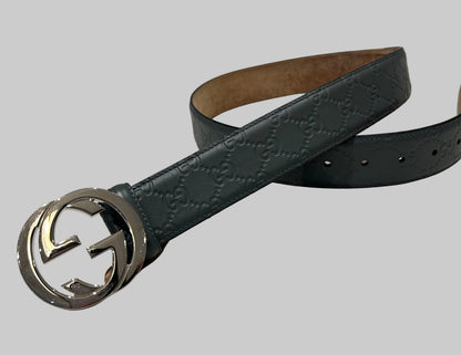 GUCCI Grey Guccissima Belt - Size 90/36