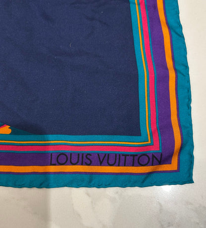 LOUIS VUITTON Square Silk Giraffe Scarf
