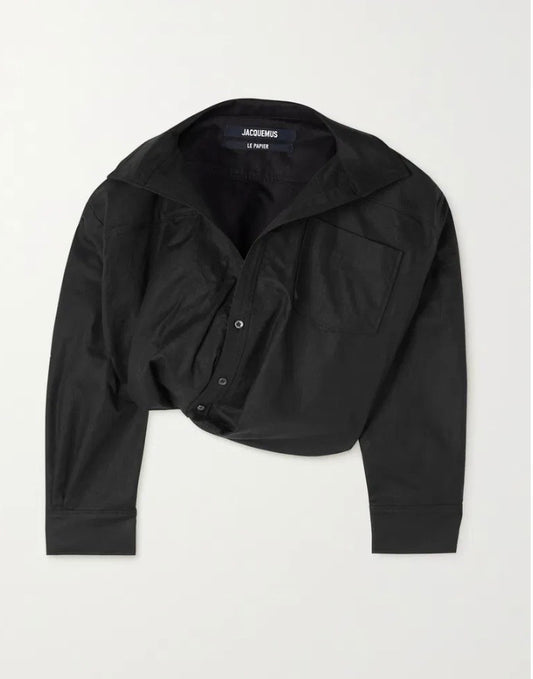 JACQUEMUS Assymeteical cropped Shirt - Size Small