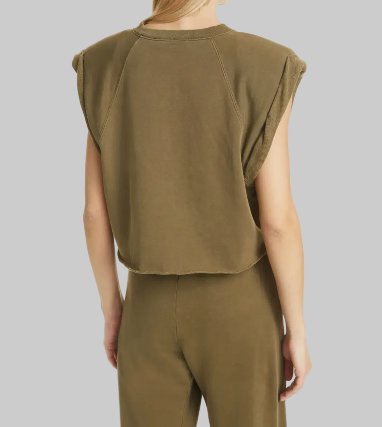 FRAME Roll Sleeve Crop Sweatshirt - Size M