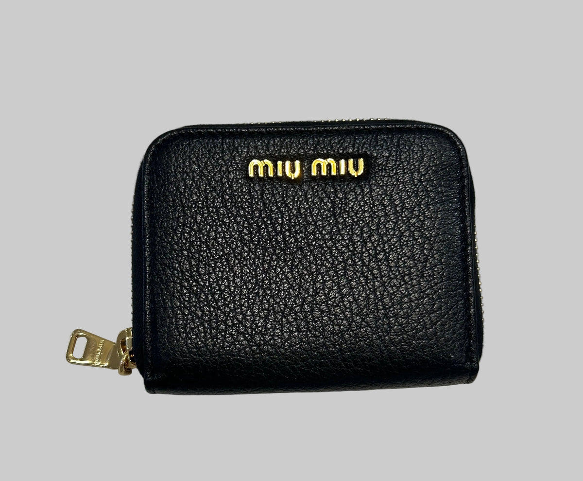 MIU MIU Vitello Daino, Nero Coin Purse