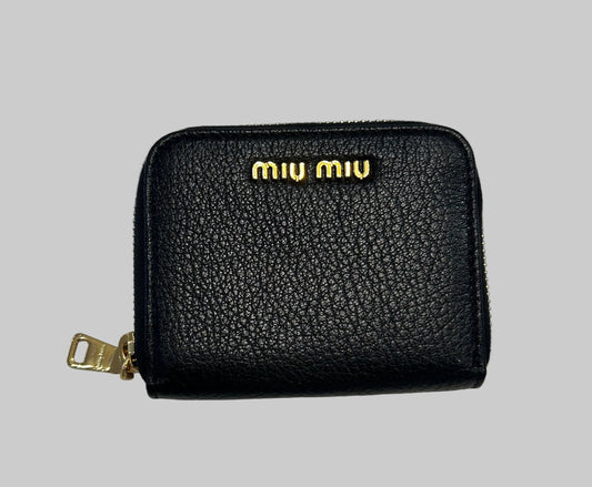 MIU MIU Vitello Daino, Nero Coin Purse