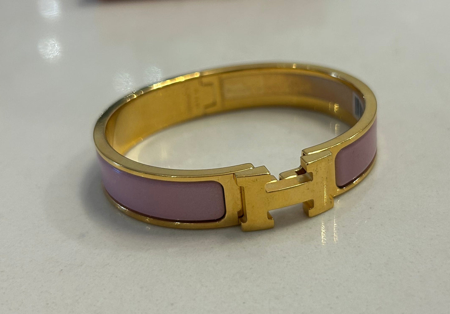 HERMES Clic H Bracelet Rose Nacarat