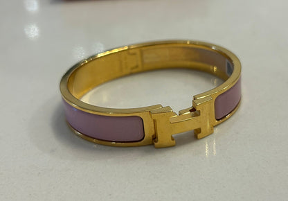 HERMES Clic H Bracelet Rose Nacarat