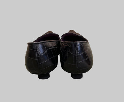 MAX MARA Vintage Croc Kitten Heels - Size 38