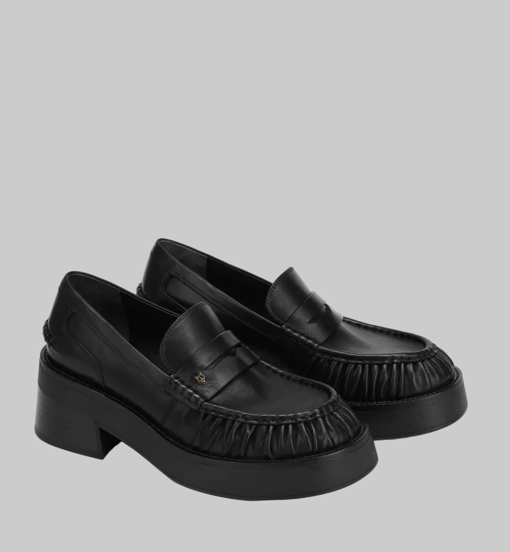 NEW* NAKED WOLFE Fuse Black Leather Loafers - Size 9