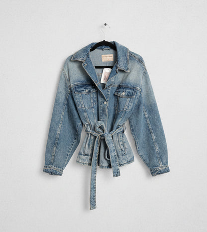 FREE PEOPLE We The Free Knotted Denim Jacket - Size XS