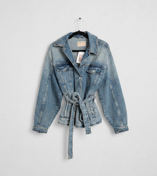 FREE PEOPLE We The Free Knotted Denim Jacket - Size XS