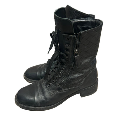 CHANEL Lace up Combat Boot - Size 40