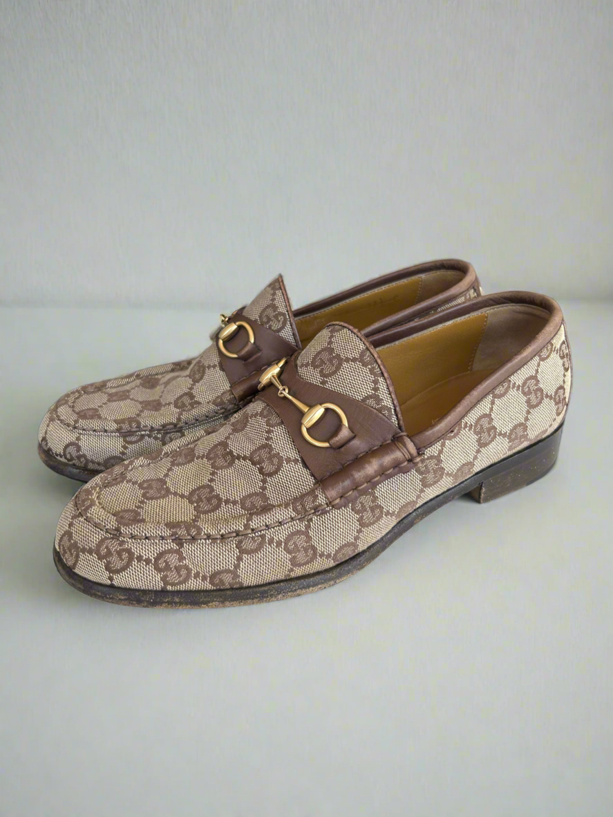 GUCCI GG Canvas Loafers - Size 37.5