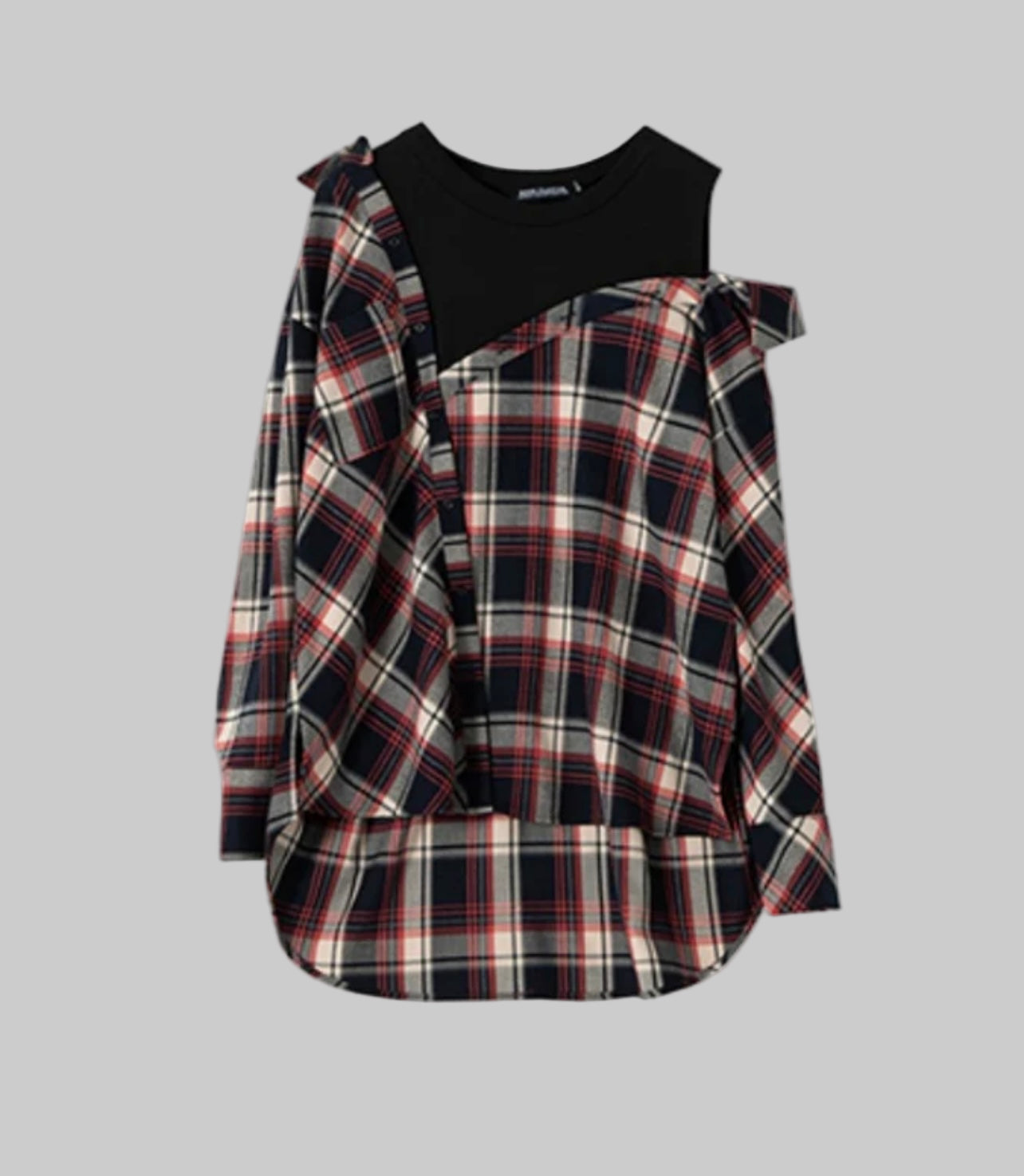 MAJE Plaid Asymmetrical Top - Size 2
