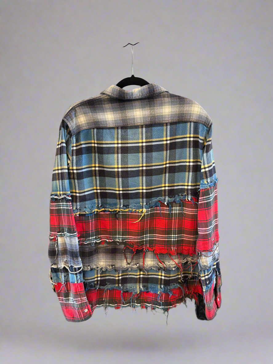 R13 Distressed Plaid Button Down - Size S