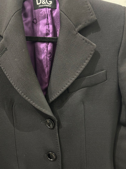 DOLCE & GABBANA Black Wool Coat - Size 42 s