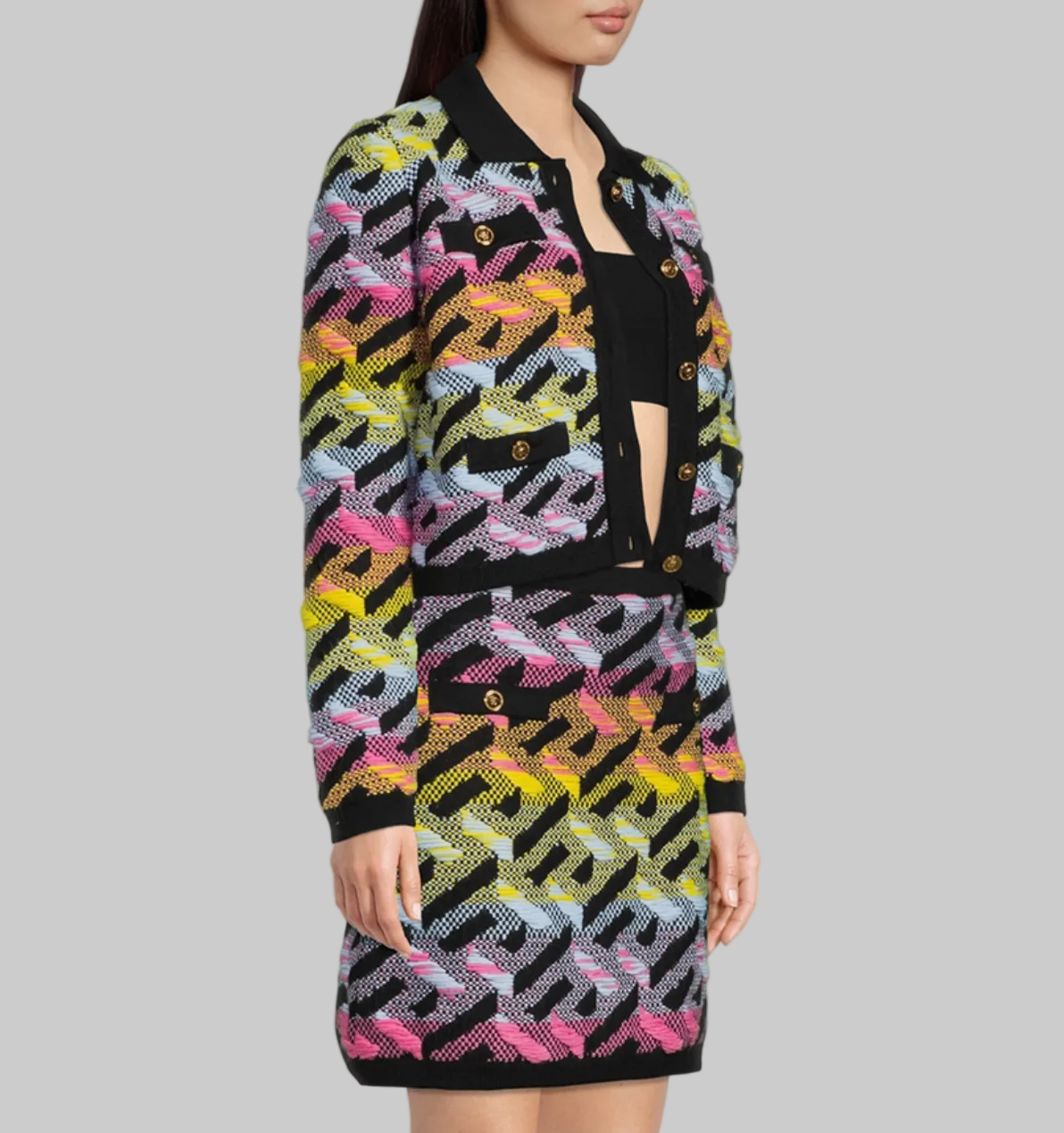 VERSACE Multi Coloured Knit Cardigan - Size 42