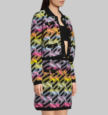 VERSACE Multi Coloured Knit Cardigan - Size 42