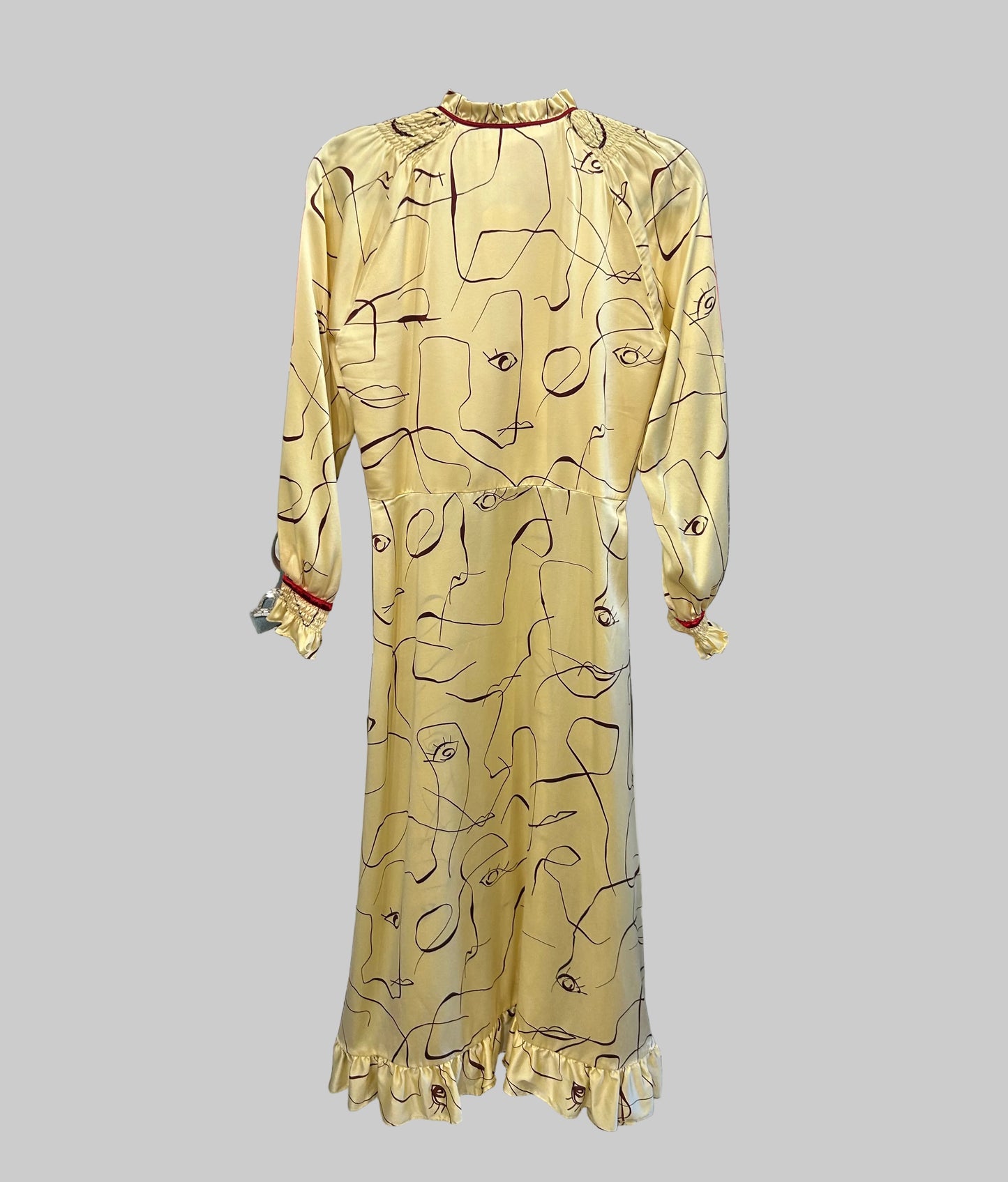 ROKSANDA Yellow Silk Printed Dress - Size 10