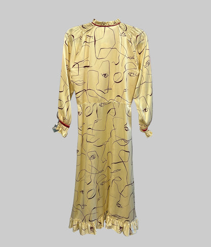 ROKSANDA Yellow Silk Printed Dress - Size 10