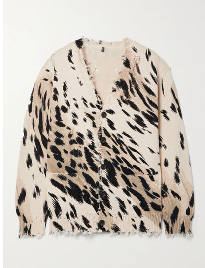 R13 Distressed Edge Cardigan - Size L