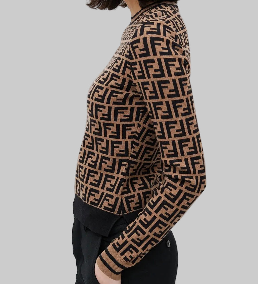FENDI Zucca Print Sweater - Size 40