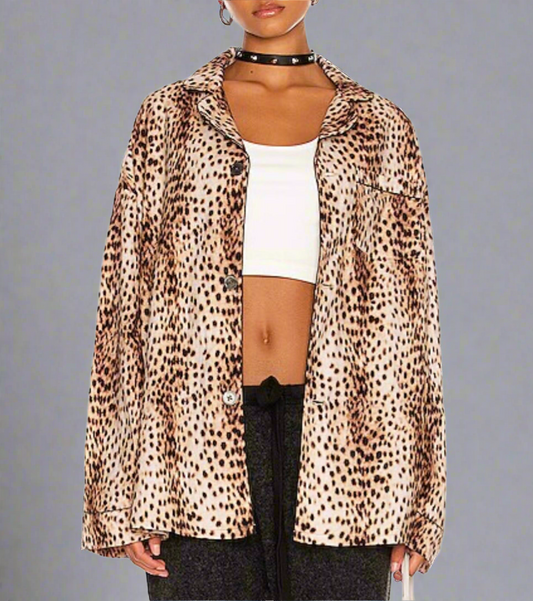 R13 Animal Print Sleep Shirt - Size xs
