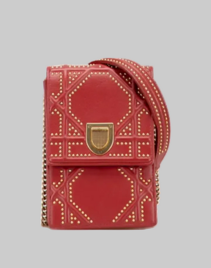 CHRISTIAN DIOR Diorama Vertical Clutch Crossbody Bag