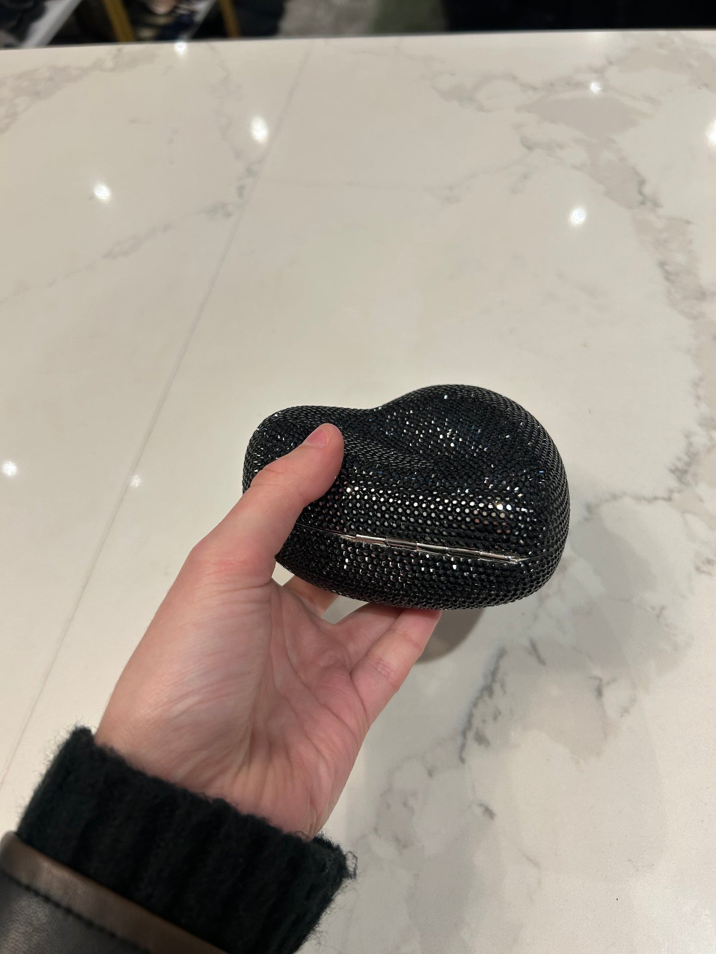 JUDITH LEIBER Rhinestone Heart Chain Bag