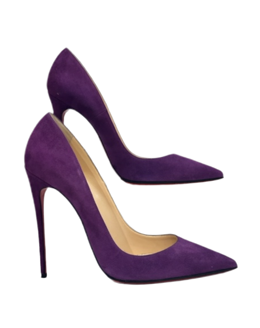 Christian Louboutin Purple Suede So Kate 120 Pumps - Size 39.5