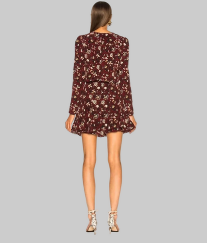 VERONICA BEARD Burgundy Floral Dress - Size 8