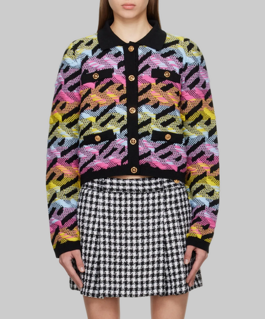 VERSACE Multi Coloured Knit Cardigan - Size 42