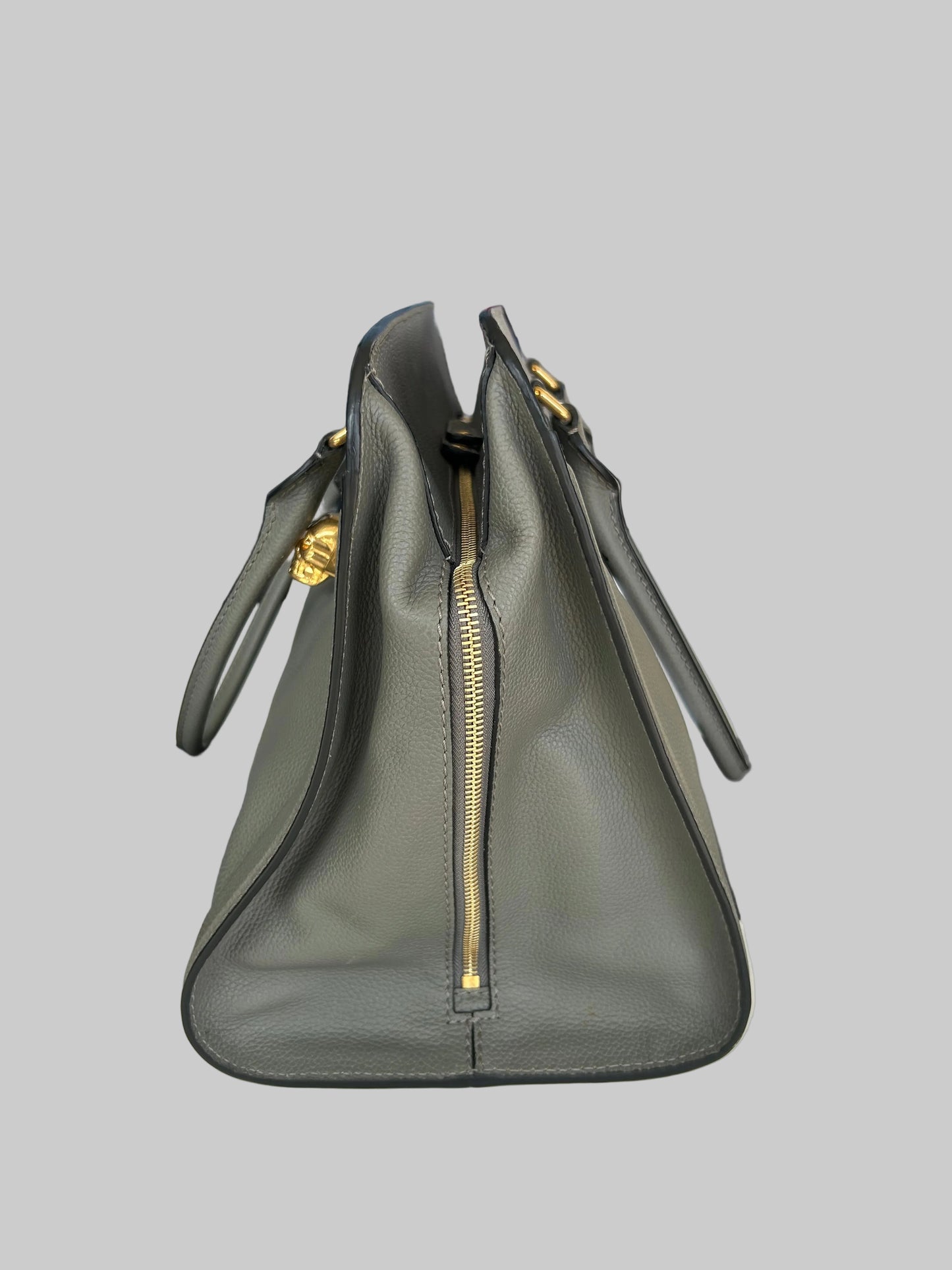 ALEXANDER MCQUEEN Grey Skull Padlock Bag