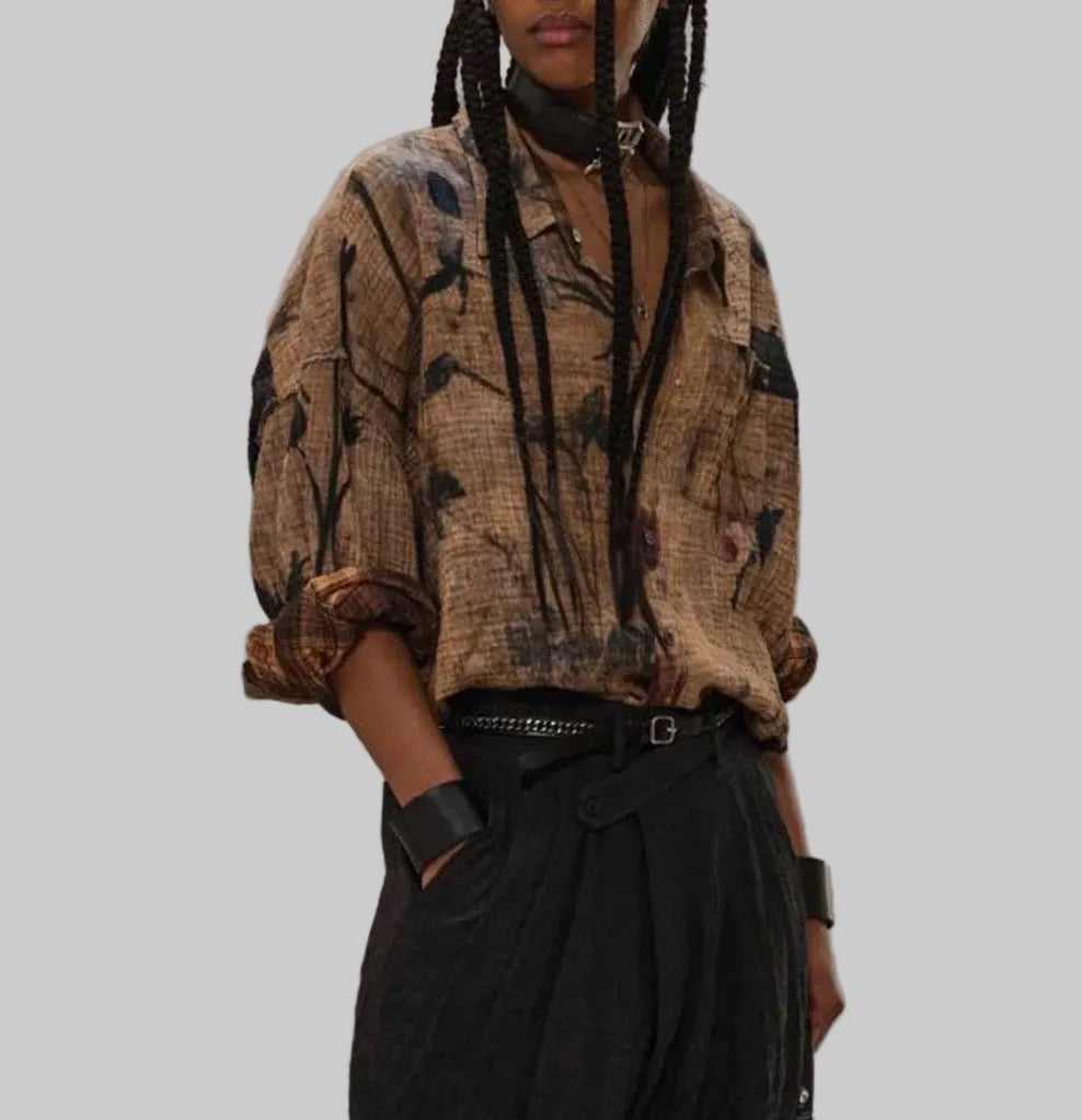 R13 Reversible Plaid/Floral Button Up - Size xs