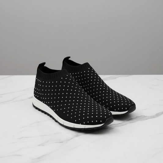 JIMMY CHOO Studded Accent Sock Sneakers - Size 38.5