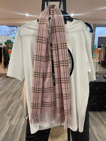 Burberry Pink Plaid Scarf