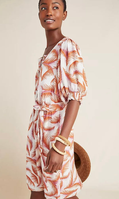 Anthropologie Nicole Puff-Sleeved Shirtdress - Size M