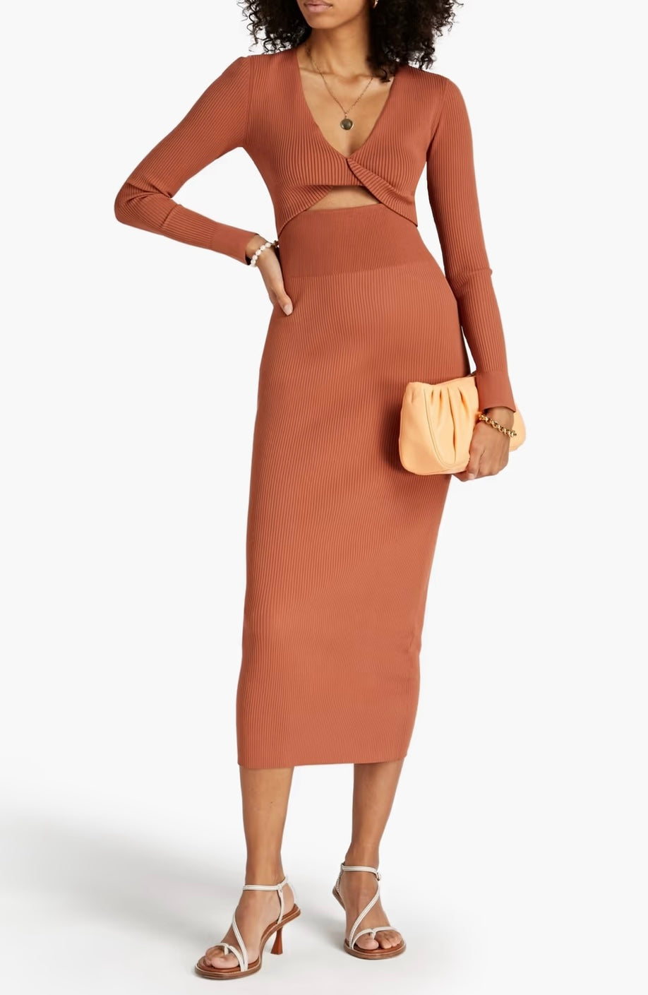 Madison twist-front cutout midi dress - Size XL