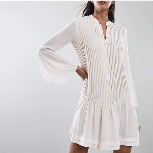 Reiss SYLVAN Pleated Shirt Dress - Size 6