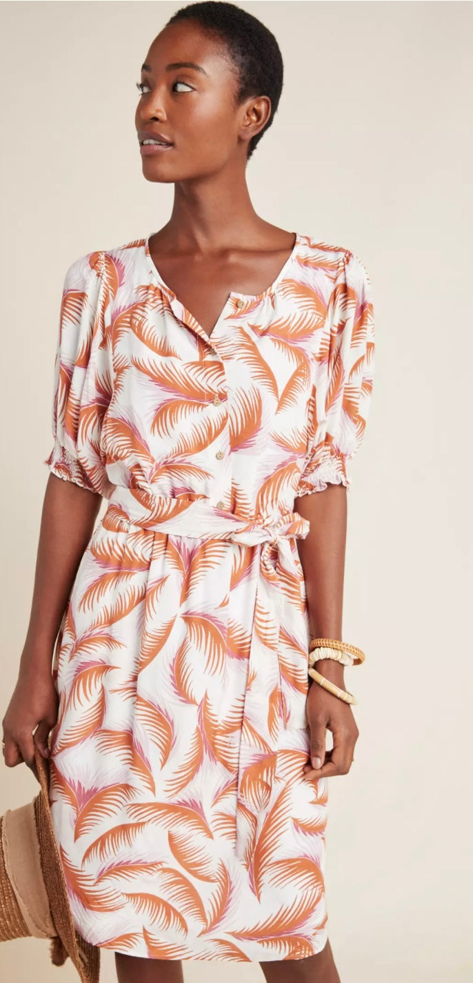 Anthropologie Nicole Puff-Sleeved Shirtdress - Size M