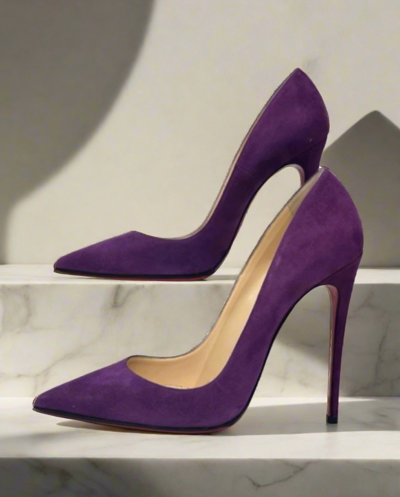 Christian Louboutin Purple Suede So Kate 120 Pumps - Size 39.5