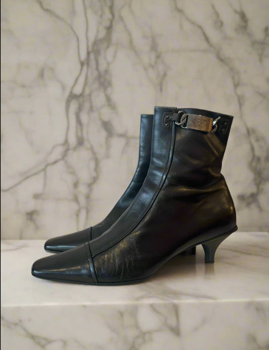 PRADA Kitten Heel Boots - Size 38.5