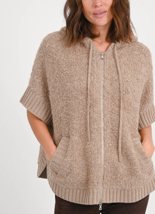 REPEAT Cashmere Knitted zip Cardigan - Size OS