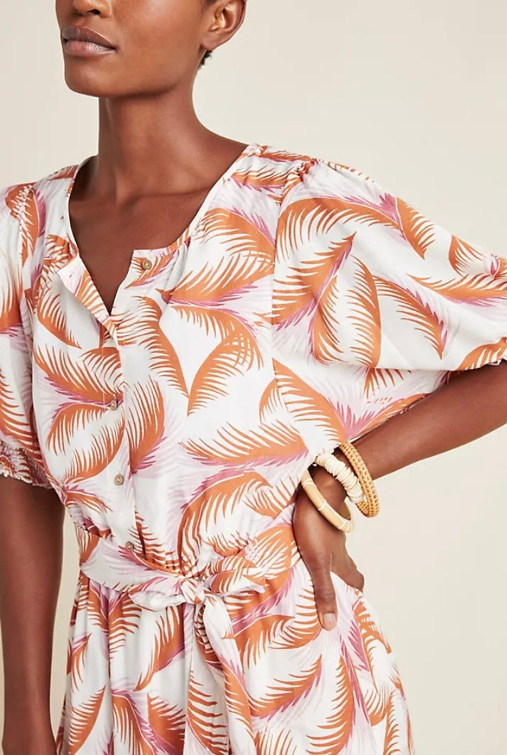 Anthropologie Nicole Puff-Sleeved Shirtdress - Size M