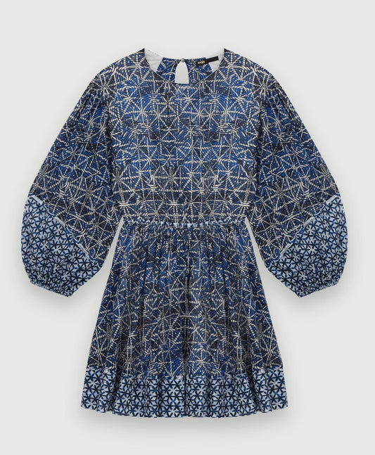 New* MAJE Printed cotton voile dress - Size 40