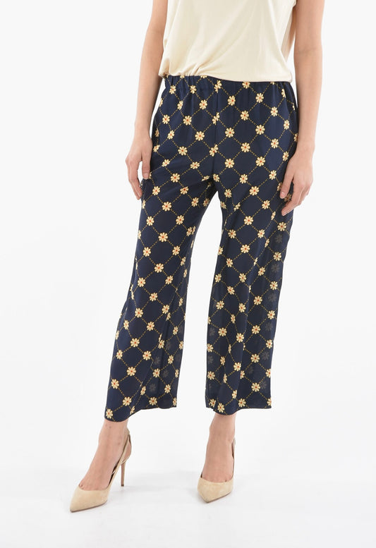 MARNI Printed Silk Daisy Marnigram Pants - Size 42
