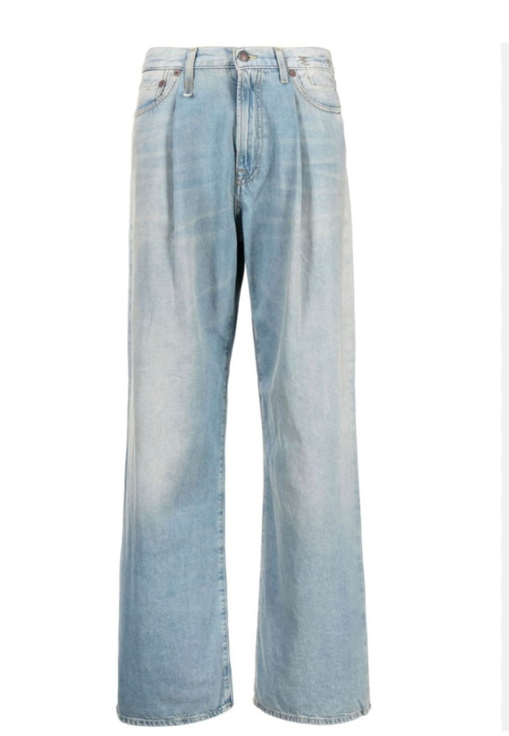 R13
Damon Pleated Wide Leg Jeans - Size 27