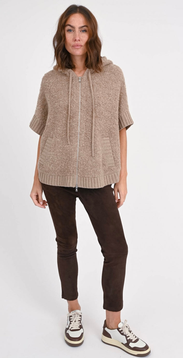 REPEAT Cashmere Knitted zip Cardigan - Size OS