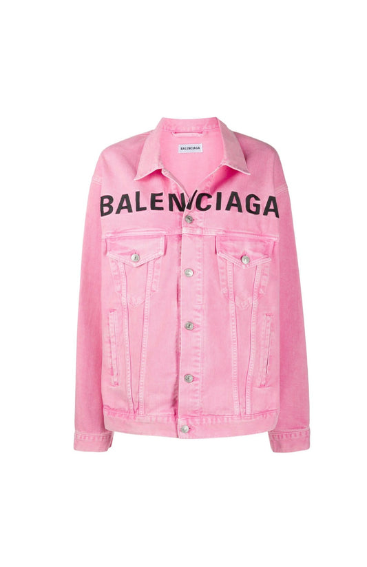 Balenciaga embroidered logo denim jacket - size Small