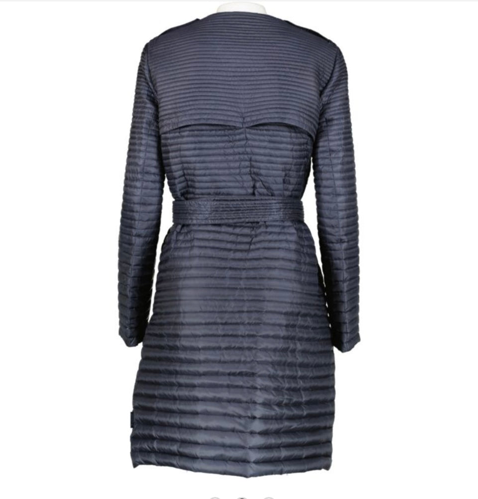 Moncler Quilted Ribbed Belted Trench - Size S