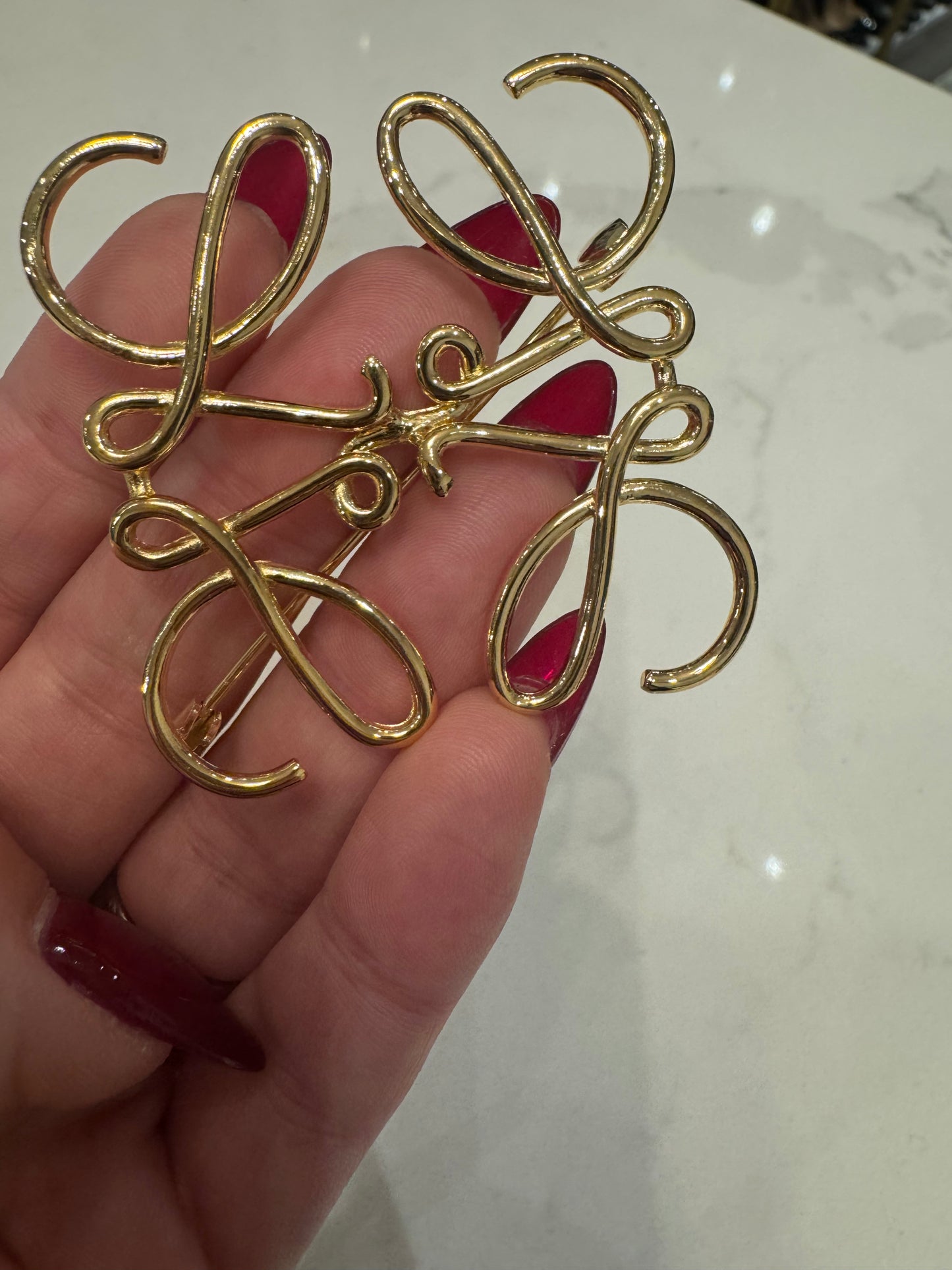 LOEWE Anagram Brooch